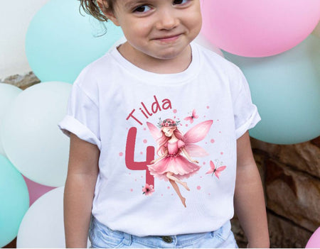 Geburtstagshirt personalisiert Fee erster Geburtstag Kinder T-Shirt Mädchen Geburtstag - CreativMade 