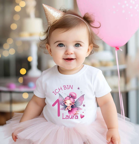 Geburtstagshirt personalisiert Fee erster Geburtstag Kinder T-Shirt Mädchen Geburtstag - CreativMade 