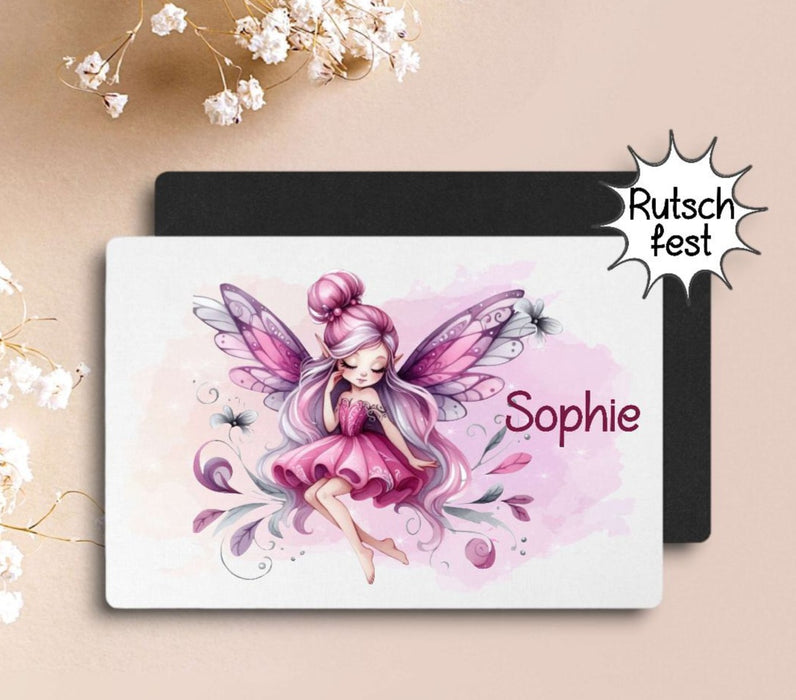 Tischset Kinder Fee personalisiert mit Name Mädchen Platzdeckchen Platzset - CreativMade 