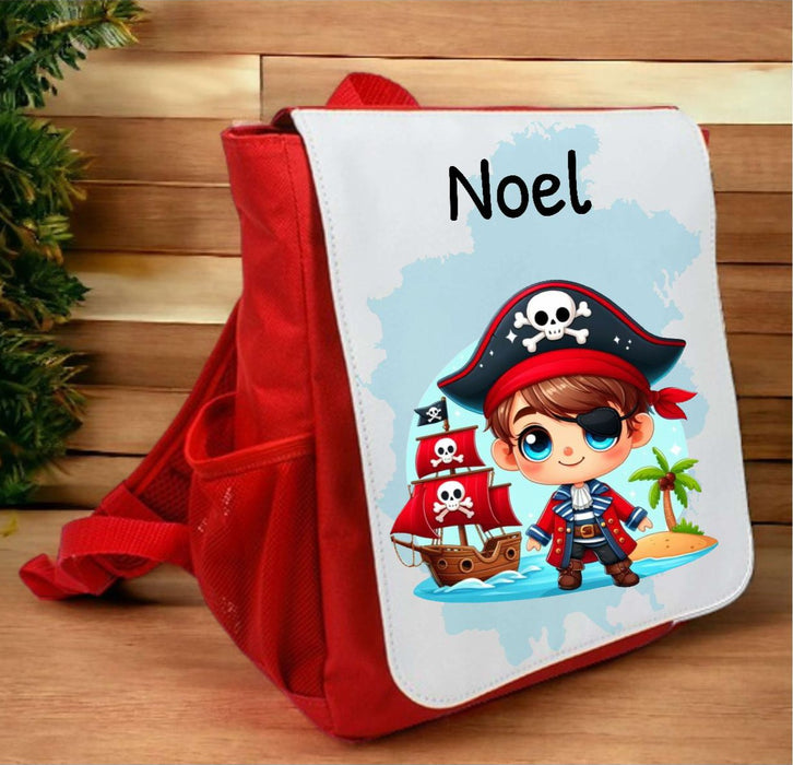 Kindergarten Rucksack personalisiert mit Name Auto Pirat Jungen Kindergartentasche Kita Kinder - CreativMade