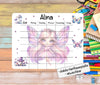 Personalisierter Stundenplan mit Name Fee Mädchen abwischbar Einschulung - CreativMade 