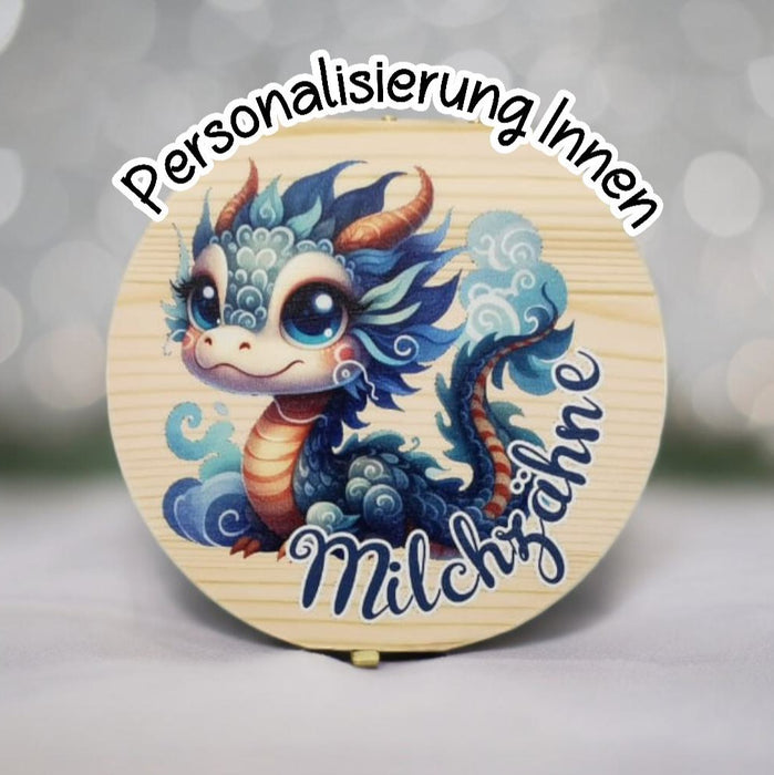 Personalisierte Zahndose Milchzahndose Drache mit Name Zahnbox für Milchzähne Geschenk Einschulung - CreativMade 