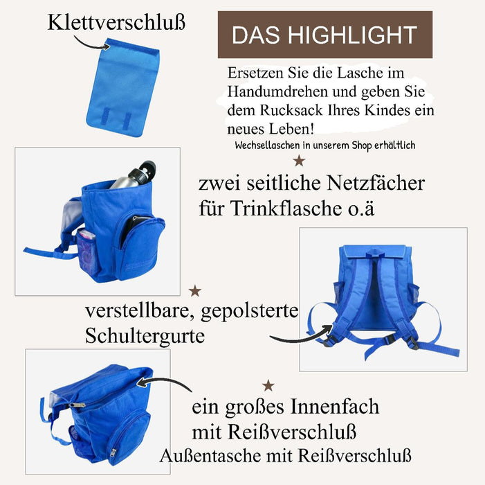 Kindergarten Rucksack personalisiert mit Name Pfau Mädchen Kindergartentasche Kita Kinder - CreativMade