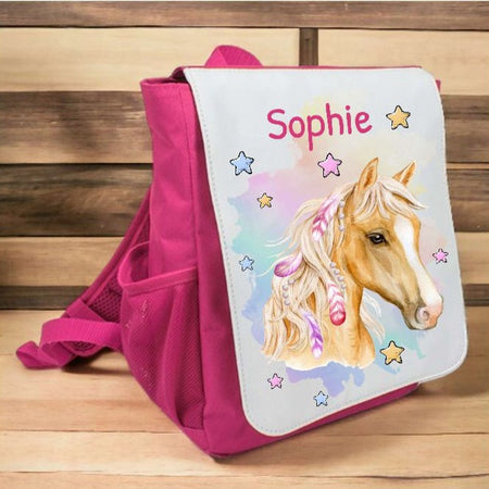 Kindergarten Rucksack personalisiert mit Name Pferd Mädchen Kindergartentasche Kita Kinder - CreativMade