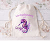 Wechselkleidung Kita Seepferdchen Tasche personalisiert mit Name Mädchen Kindergarten Wechselwäsche Wechselsachen Beutel - CreativMade 
