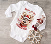 Mein erstes Weihnachten Baby Outfit Body Rentier Elch Junge Babybody Langarm oder Kurzarm - CreativMade 