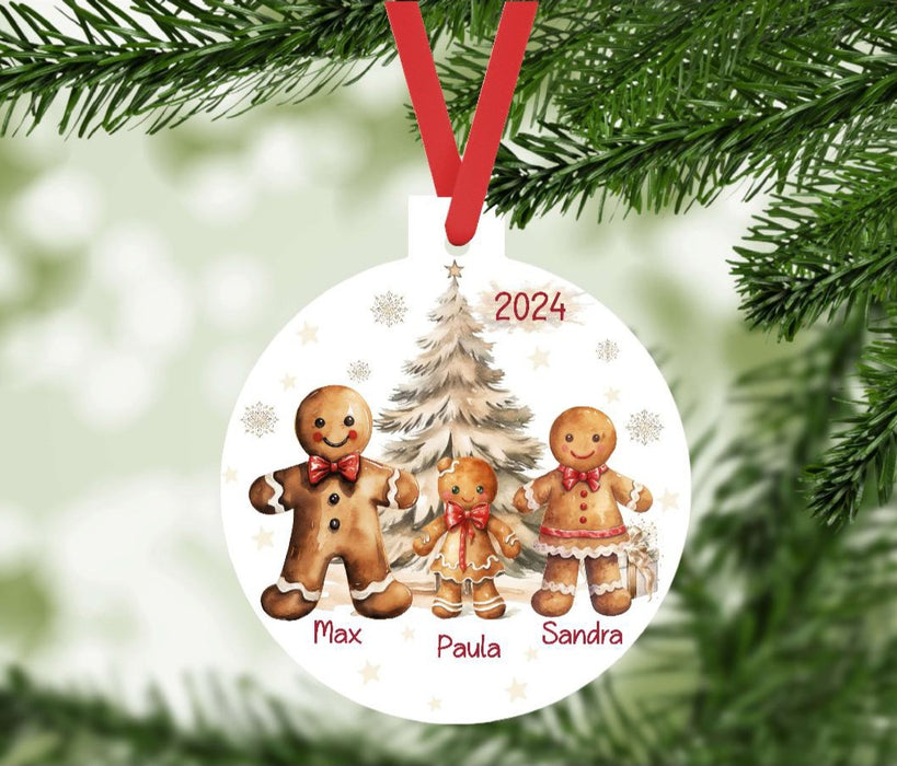 Weihnachtsbaumanhänger Familie personalisiert Keksmännchen Christbaumschmuck Weihnachtsbaumschmuck Ornament Christbaumanhänger - CreativMade 