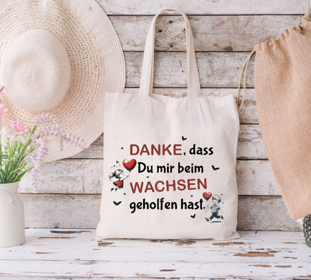 Danke, dass Du mir beim Wachsen geholfen hast Beutel Geschenkidee Tragetasche Beutel Abschiedsgeschenk Kita - CreativMade 