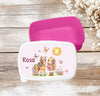 Set Brotdose und Trinkflasche personalisiert mit Namen Pferd Edelstahl 500ml Lunchbox Mädchen - CreativMade