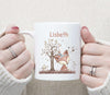 Personalisierte Tasse Fuchs Waldtiere Kindertasse mit Name Mädchen oder Junge Emaille Keramik Namenstasse - CreativMade