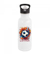 Personalisierte Trinkflasche Fußball Kinder Edelstahl mit Name mit Strohhalm Junge Geschenk Einschulung Geburtstag - CreativMade 