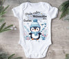 Mein erstes Weihnachten Baby Outfit Body Pinguin Junge Babybody Langarm oder Kurzarm - CreativMade 