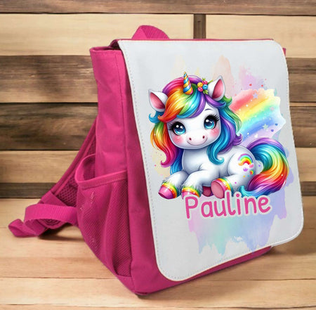 Kindergarten Rucksack personalisiert mit Name Einhorn Mädchen Kindergartentasche Kita Kinder - CreativMade