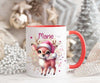 Weihnachtstasse Reh Tasse Weihnachten personalisiert Kindertasse Mädchen Nikolaus Geschenk - CreativMade 