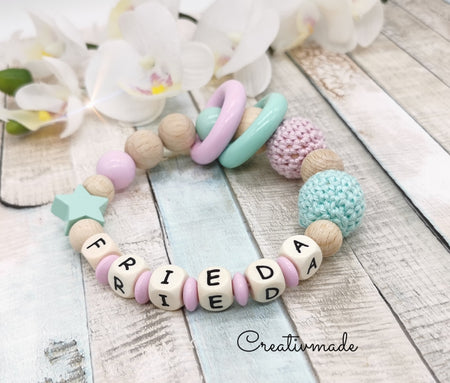 Greifling mit Namen Rosa Mint - CreativMade 