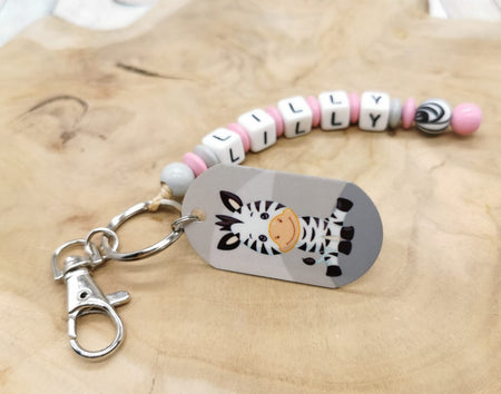 Schlüsselanhänger mit Namen Zebra - CreativMade 