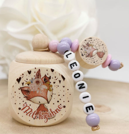 Milchzahndose Zahndose mit Namen Mädchen Fuchs - CreativMade 