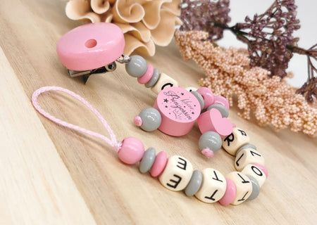 Schnullerkette für lange Namen Mädchen kleine Prinzessin - CreativMade 