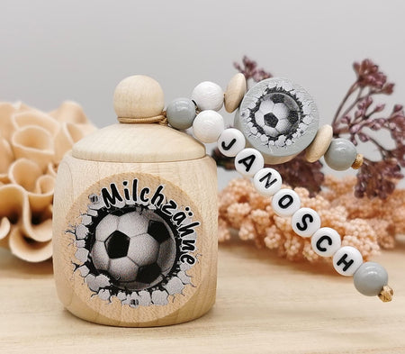 Milchzahndose Zahndose mit Name Junge Fußball - CreativMade 