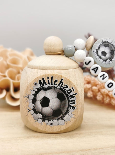 Milchzahndose Zahndose mit Name Junge Fußball - CreativMade 
