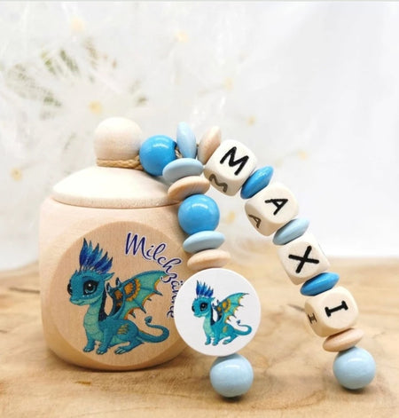 Milchzahndose mit Namen Drache - CreativMade 